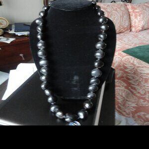 Hawaii Kukui Nut Lei Necklace - Blak Nut - 16 inh Long.